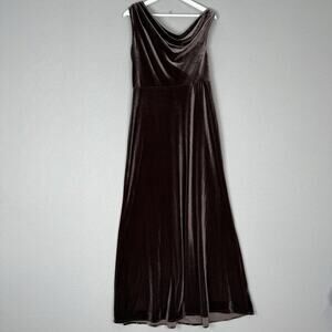 Jenny Yoo Womens Dress 14 Vintage Plum Purple Jordan Velvet Bridesmaid Gown Maxi